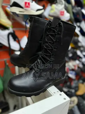 Men's Boots Fullblack Material Leather