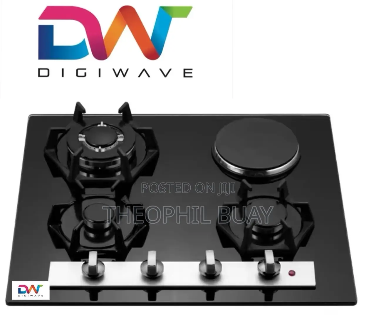Digiwave 3gas + 1hotplate Hobs Black