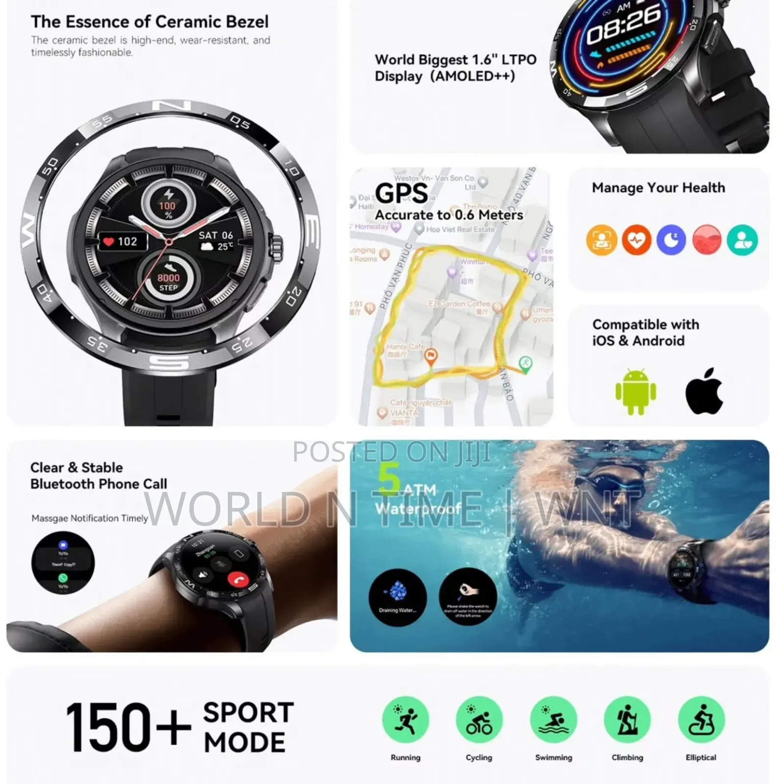 Kieslect Smart Watch Actor GPS Stunning Ceramic Bezel