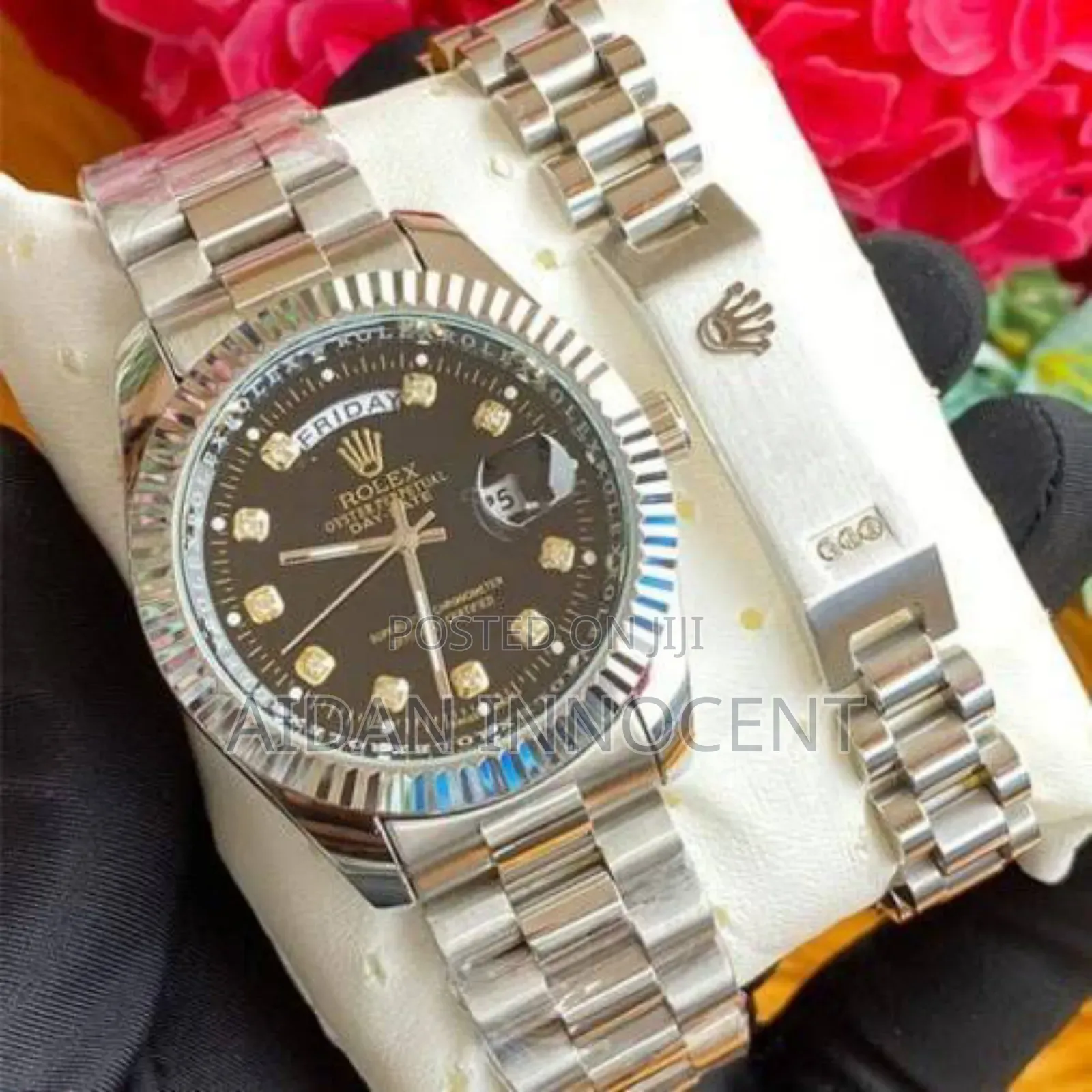 Silver Rolex Watch + Bracelet (Saa)