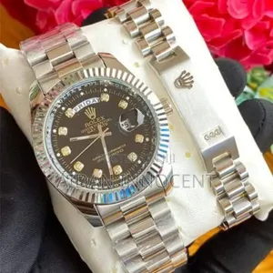 Silver Rolex Watch + Bracelet (Saa)
