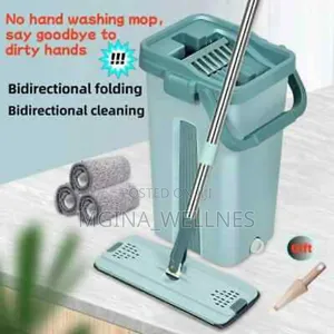 2 IN 1 Mop Set With Bucket, Dual Chamber,Adjustable Handle