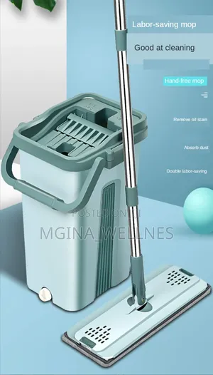 2 IN 1 Mop Set With Bucket, Dual Chamber,Adjustable Handle