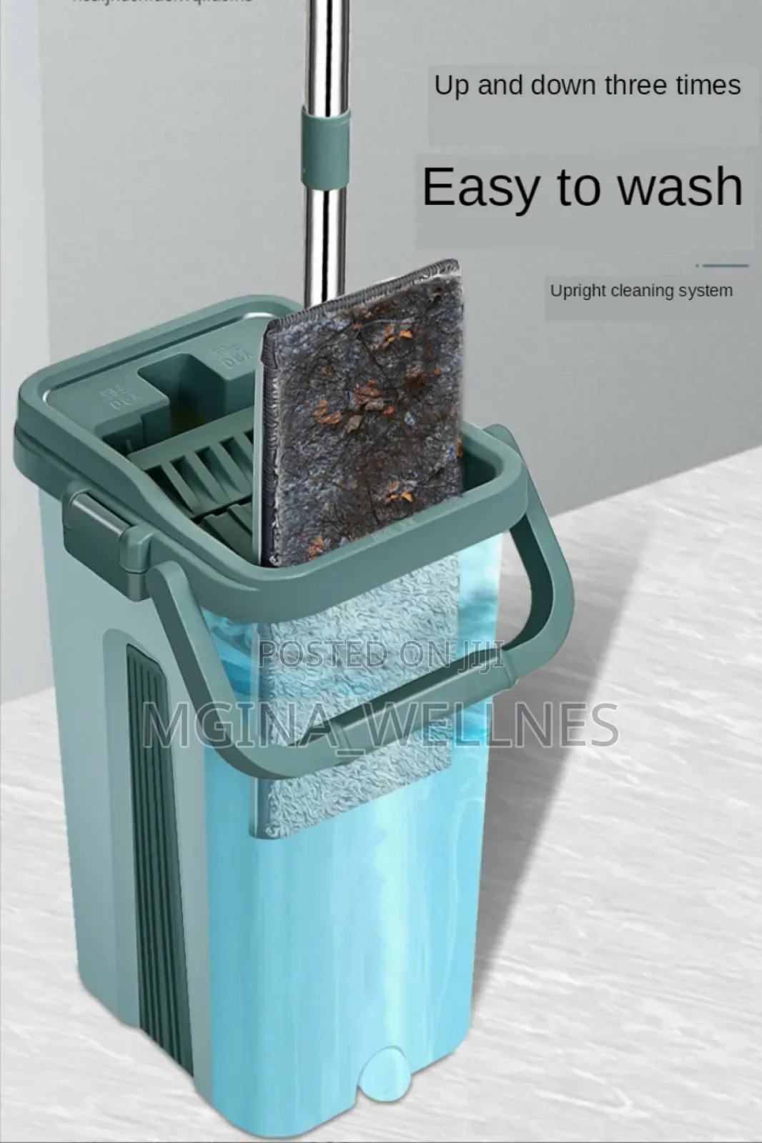2 IN 1 Mop Set With Bucket, Dual Chamber,Adjustable Handle