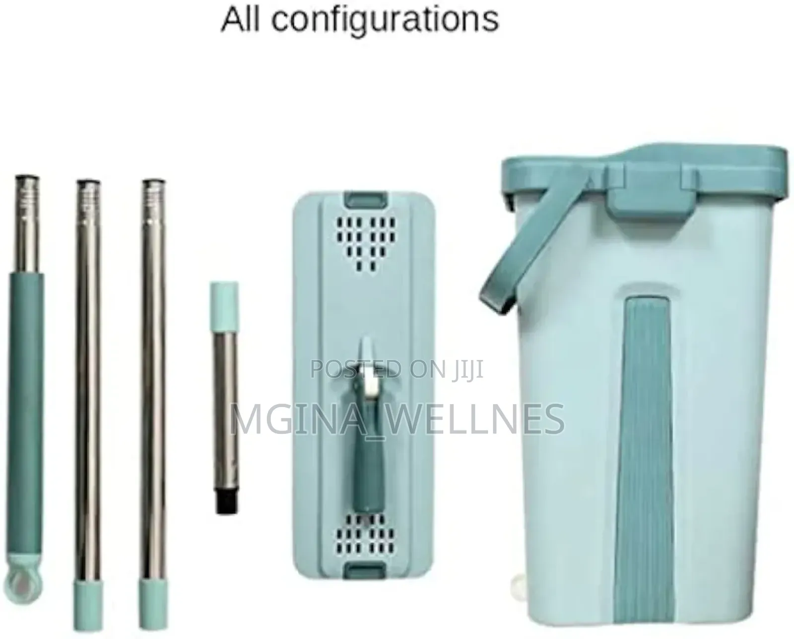 2 IN 1 Mop Set With Bucket, Dual Chamber,Adjustable Handle