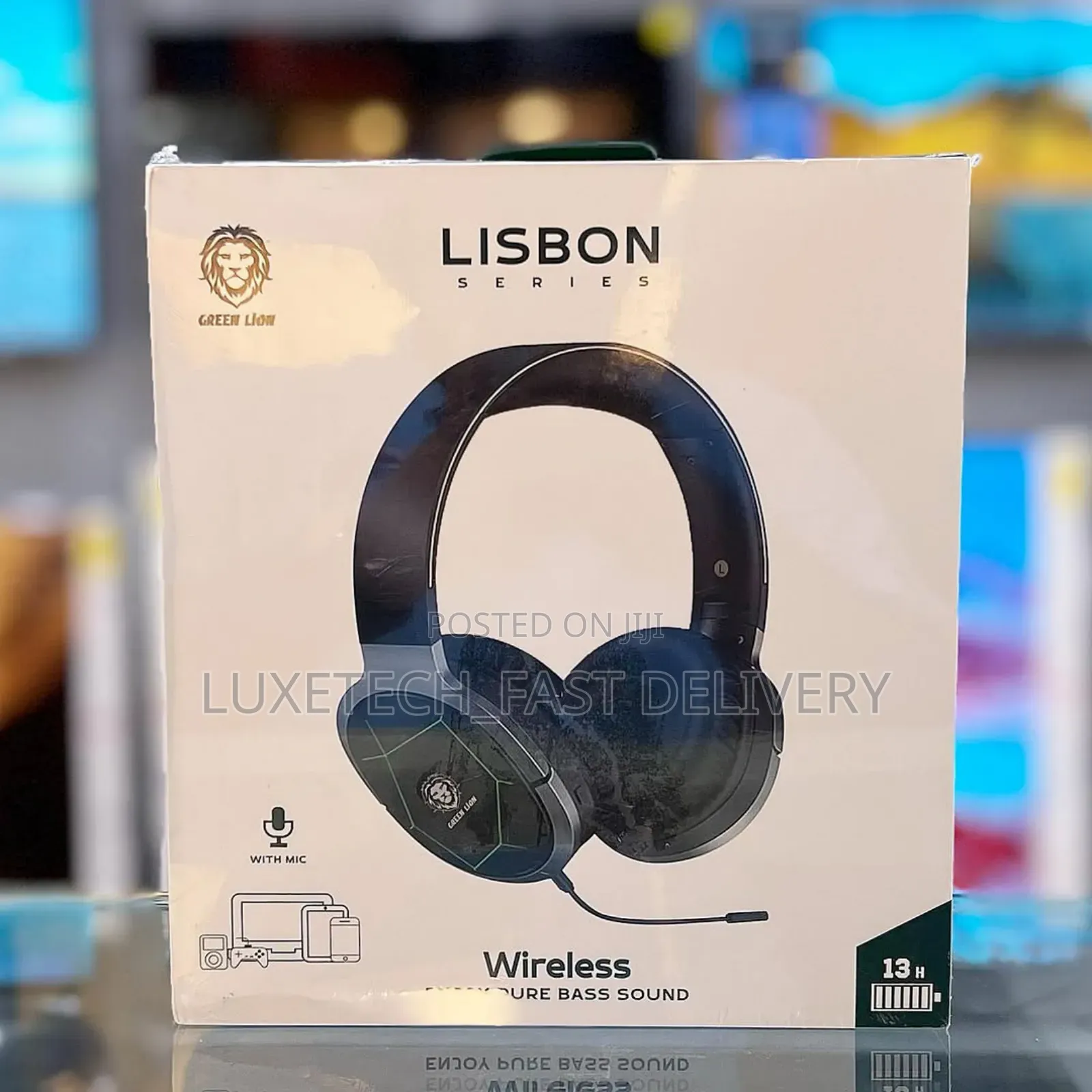 Green Lisbon Series Wireless on-Ear Headphones With Mic