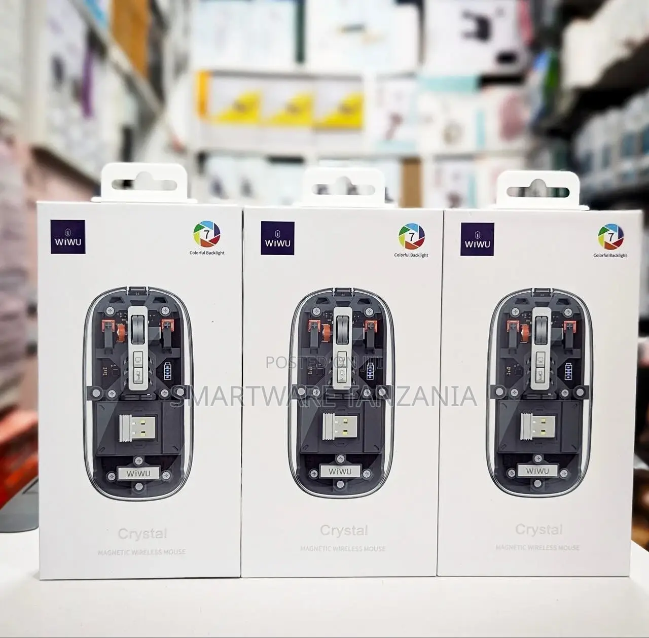 Wireless Bluetooth Mouse, Rechargeable, Transparent
