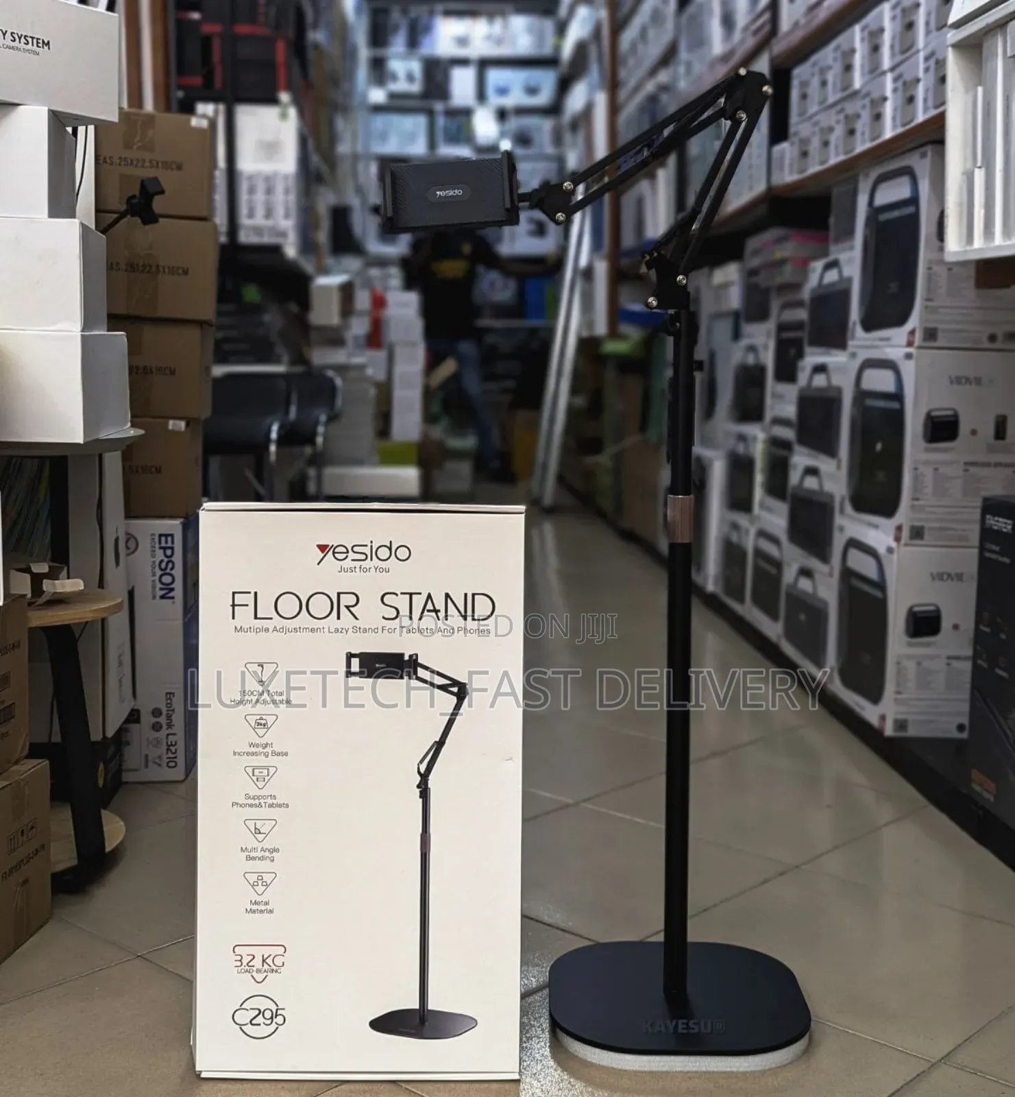 Yesido Aluminum Alloy Floor Stand for Tablets/Phones
