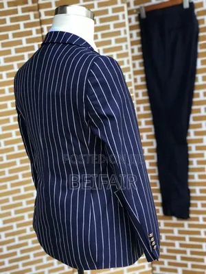 White and Blue Stripes Suit | Suti