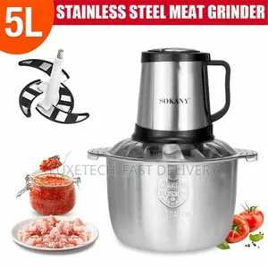 Stainless Steel Meat Grinder + Food Chopper 5L Powerful