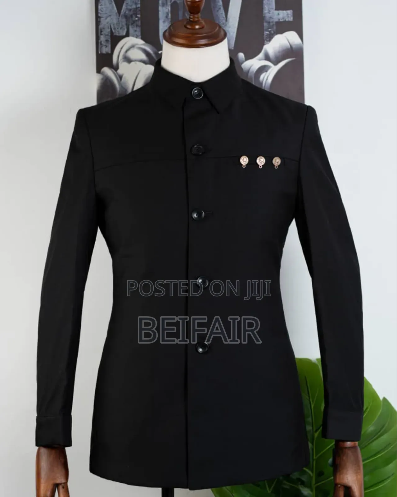 Black Safari Suit | Kaunda Suti Nyeusi