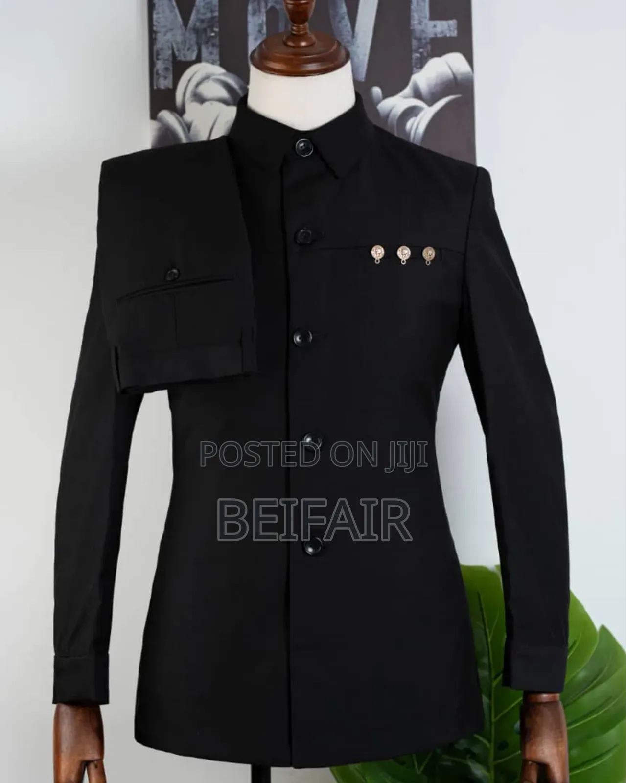 Black Safari Suit | Kaunda Suti Nyeusi