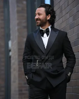 Black Taxedo Suit With Belt
