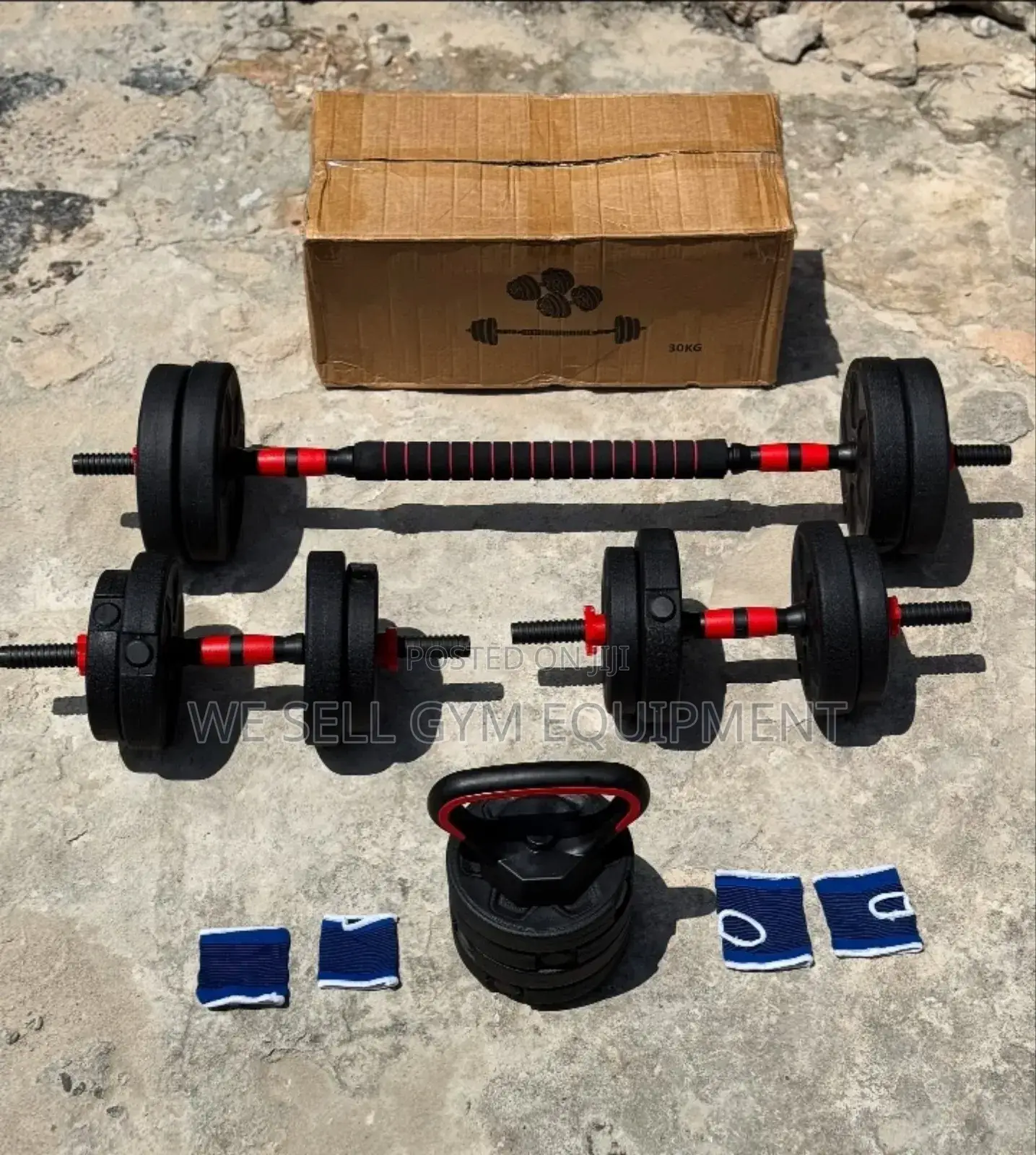 30kg PVC Plastic Dummbells Set