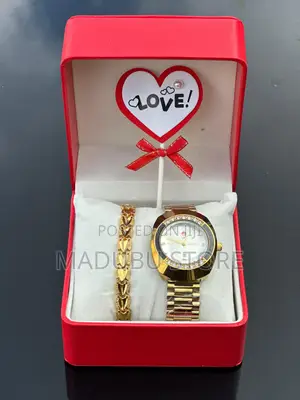 Valentine Package a Set of Watch, Bracelet, and Love Tag