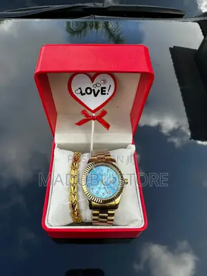 Valentine Package a Set of Watch, Bracelet, and Love Tag