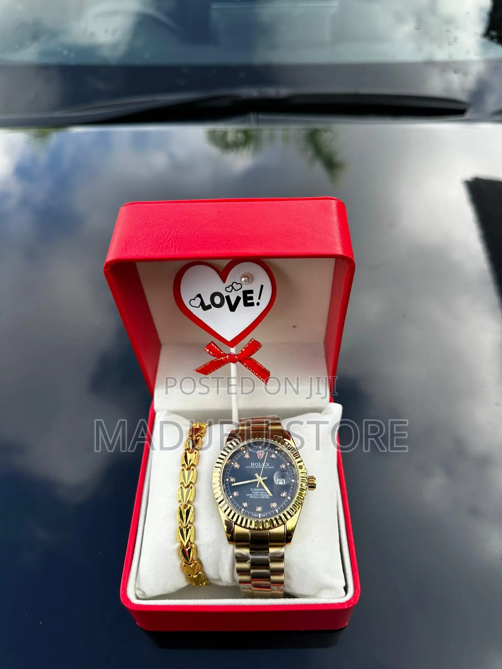 Valentine Package a Set of Watch, Bracelet, and Love Tag