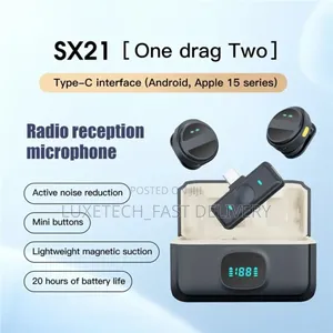 Sx21 Type-C Port 2.4g Smart Clip-on Wireless Microphone