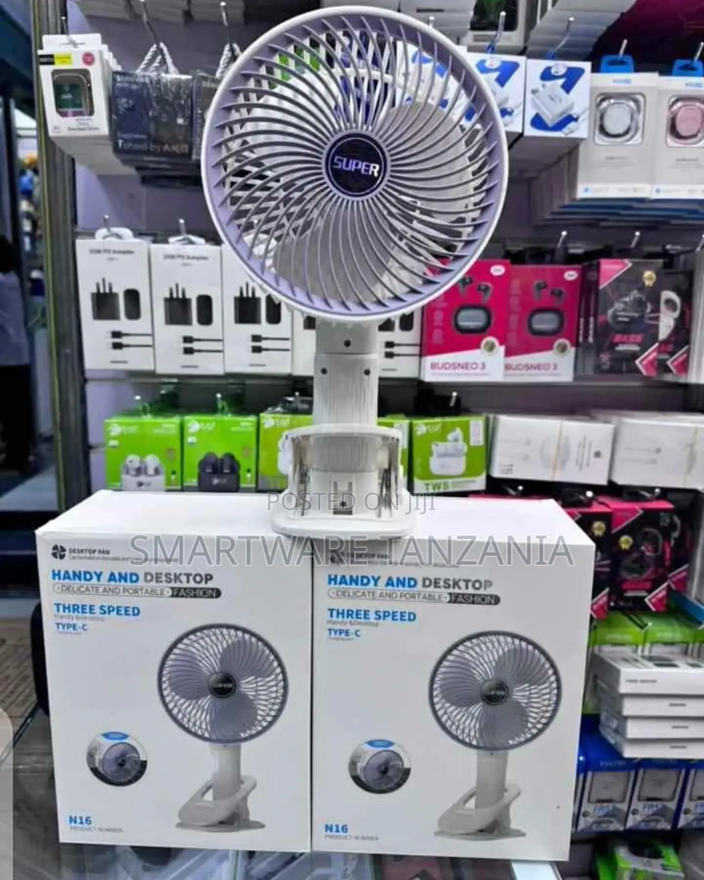 4 In 1 Clip Fan Usb Rechargeable, 3 Speeds Desktop Fan