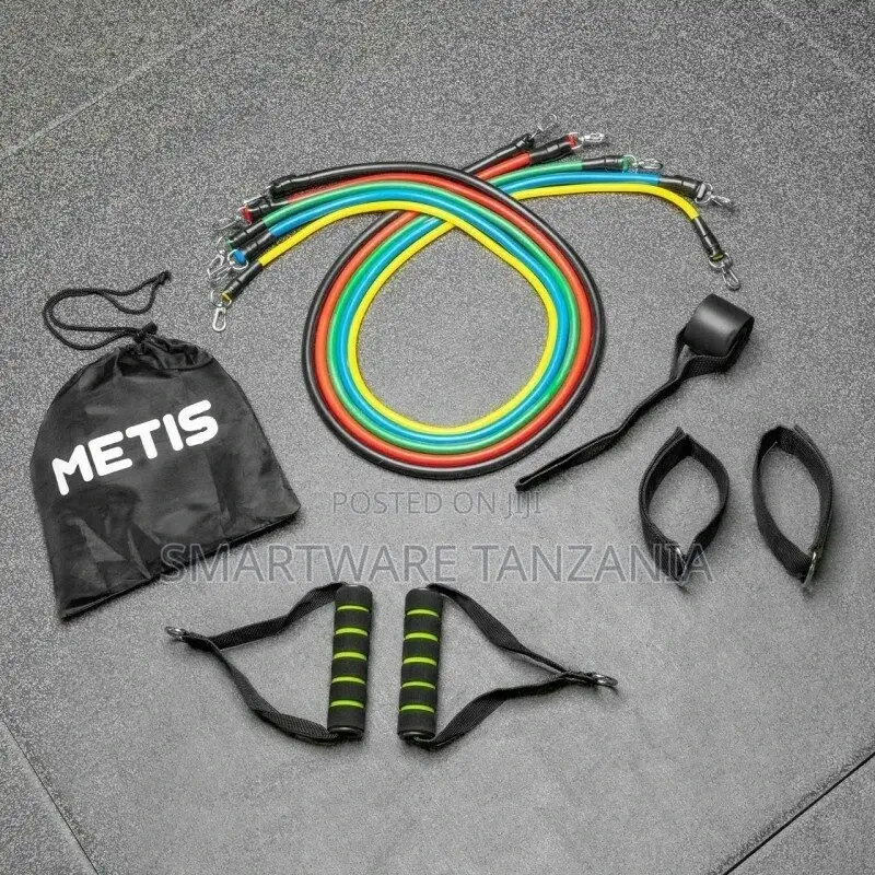 5 Stackable Exercise Bands, Door Anchor Home Workouts, Yoga