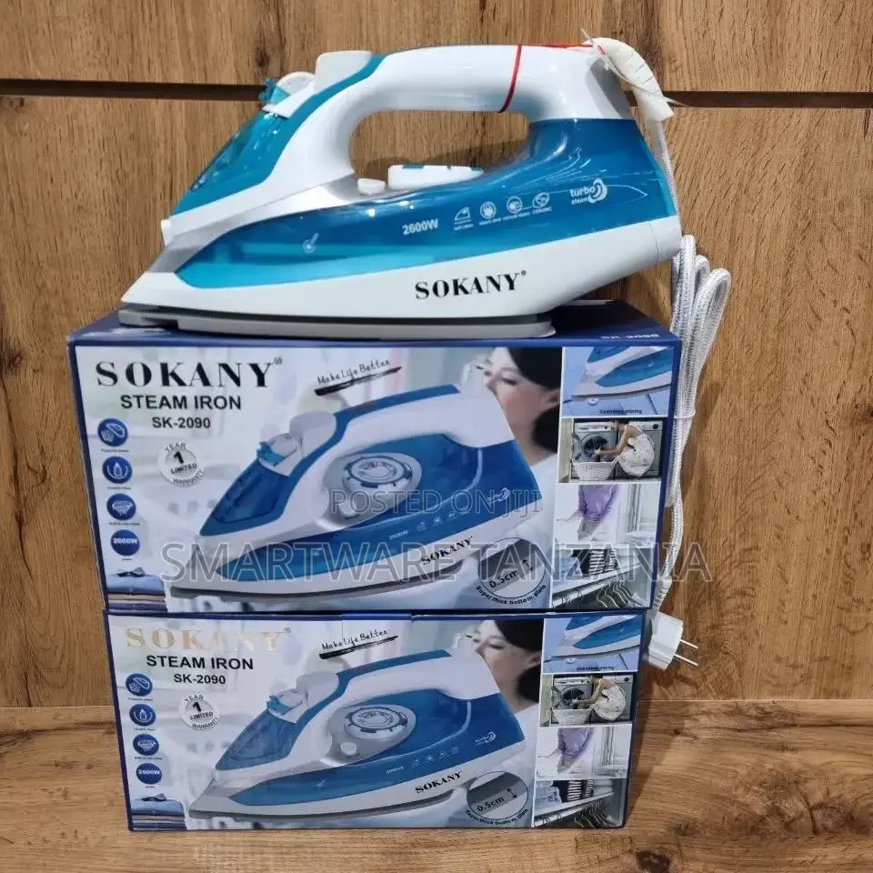 Heavy Duty Steam Iron 300ml Water Tank Anti Calc Anti Dri