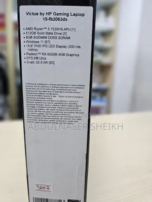 New Laptop HP Victus 15 8GB AMD Ryzen 5 SSD 512GB