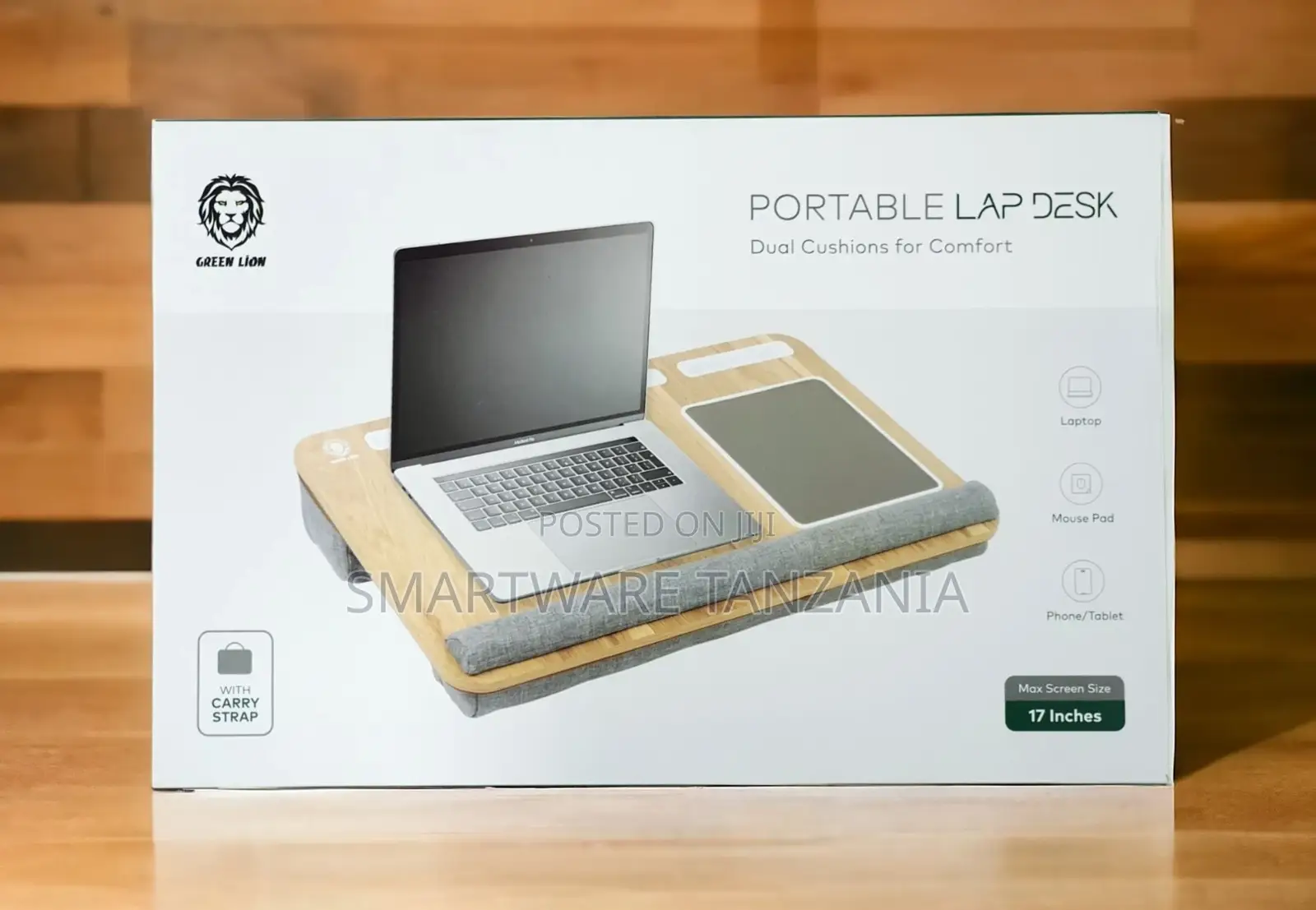 Green Lion Portable Lap Desk With Carry Strap Dual Cushions
