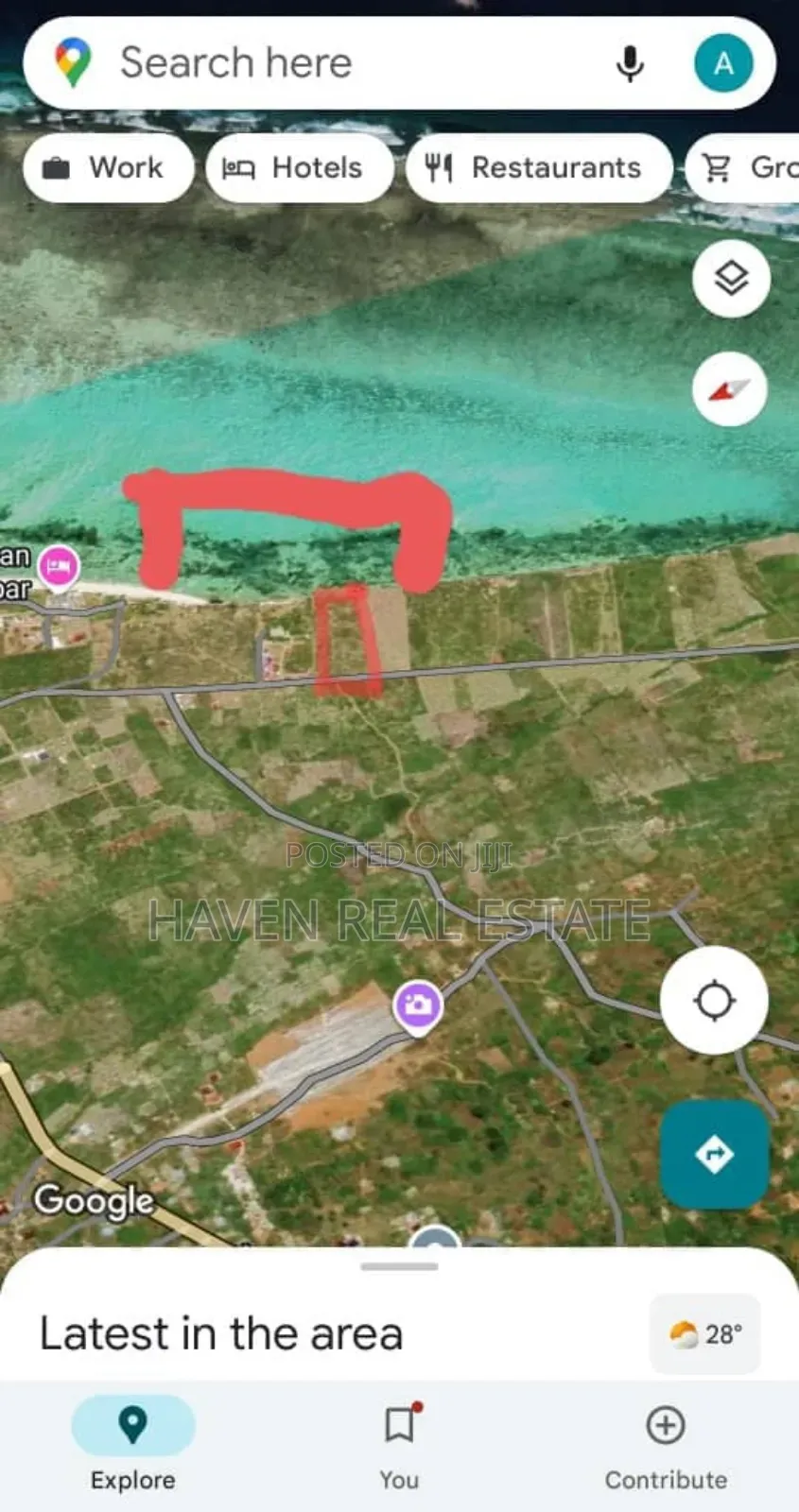 Beach Plot for Sale at Zanzibar