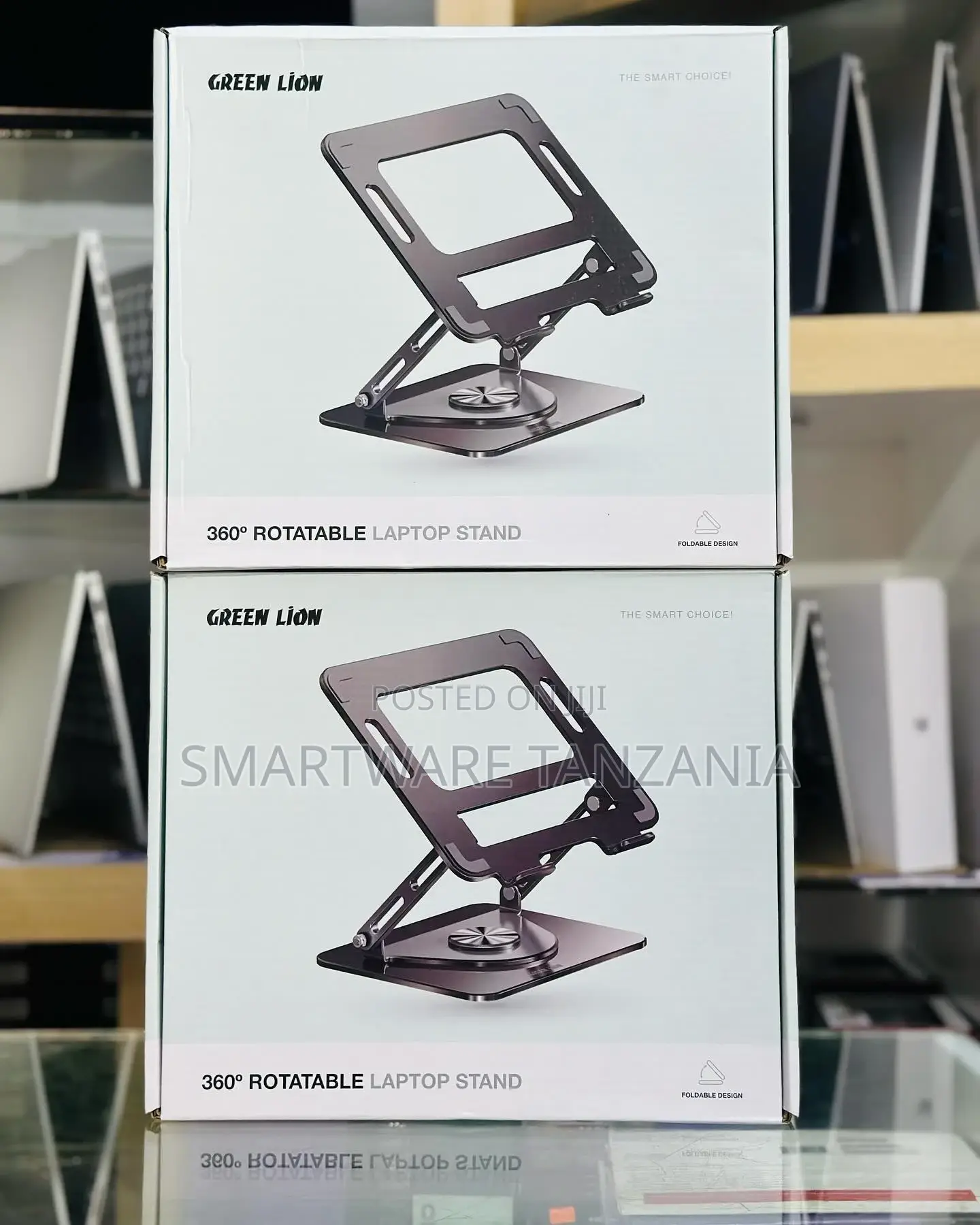 Metal Laptop Stand With Rotation Base, Improves Air Flow