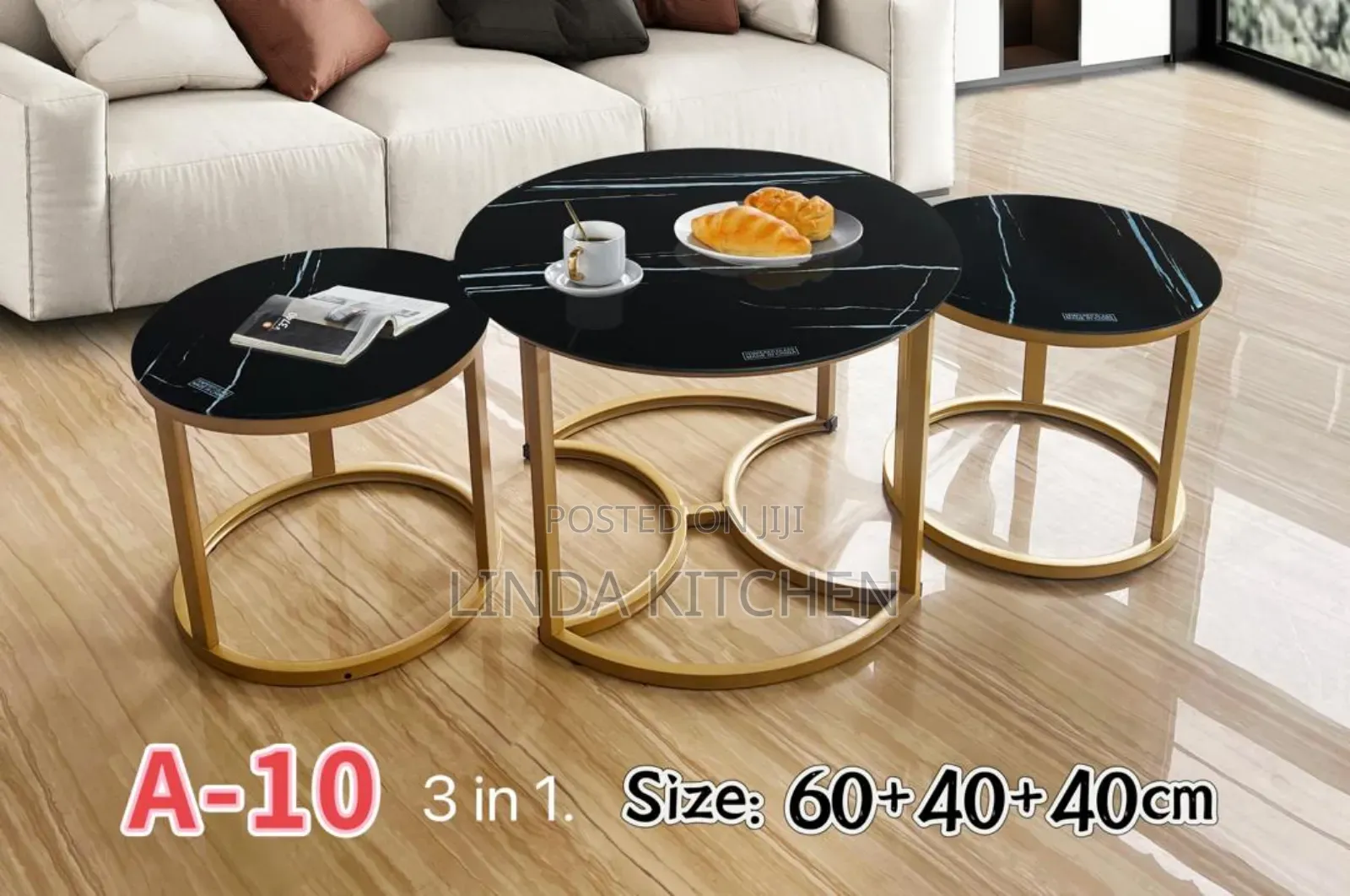 Set Ya Meza Za Kioo 3 in 1