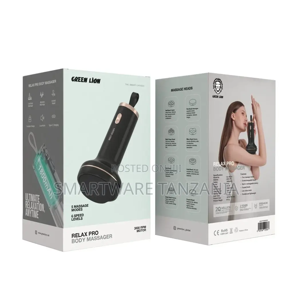 Green Lion Relax Pro Body Massager - Black