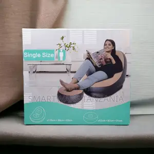 Inflatable Single Size Puff Sofa Chair With Foot Rest