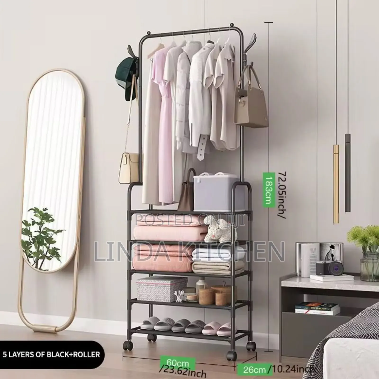 Clothes- Shoes Floor Standing Shelf