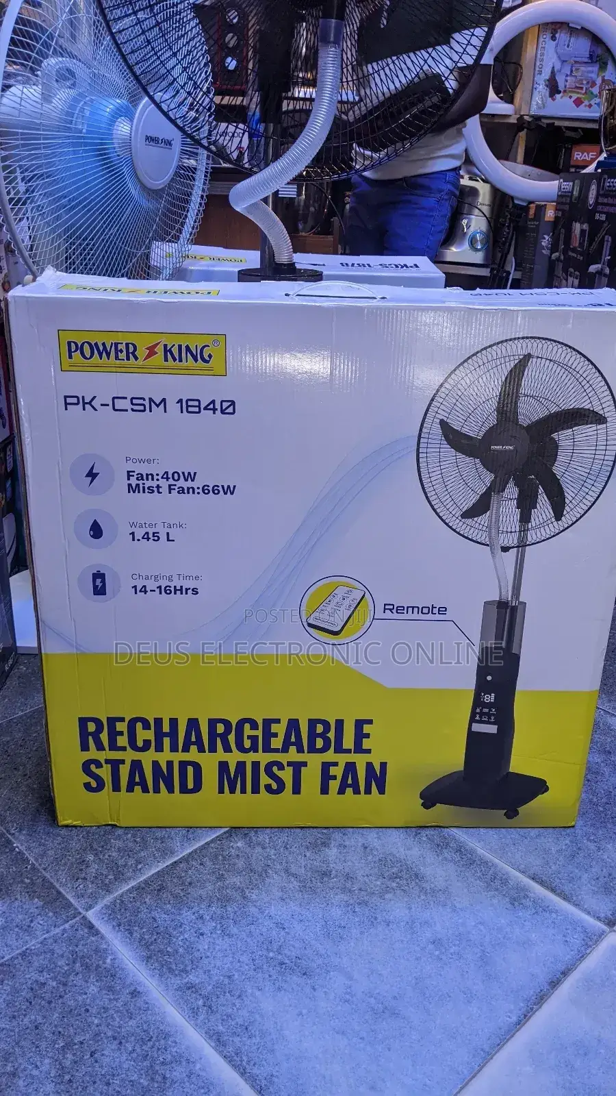 Rechargeable Stand Mist Fan 18"