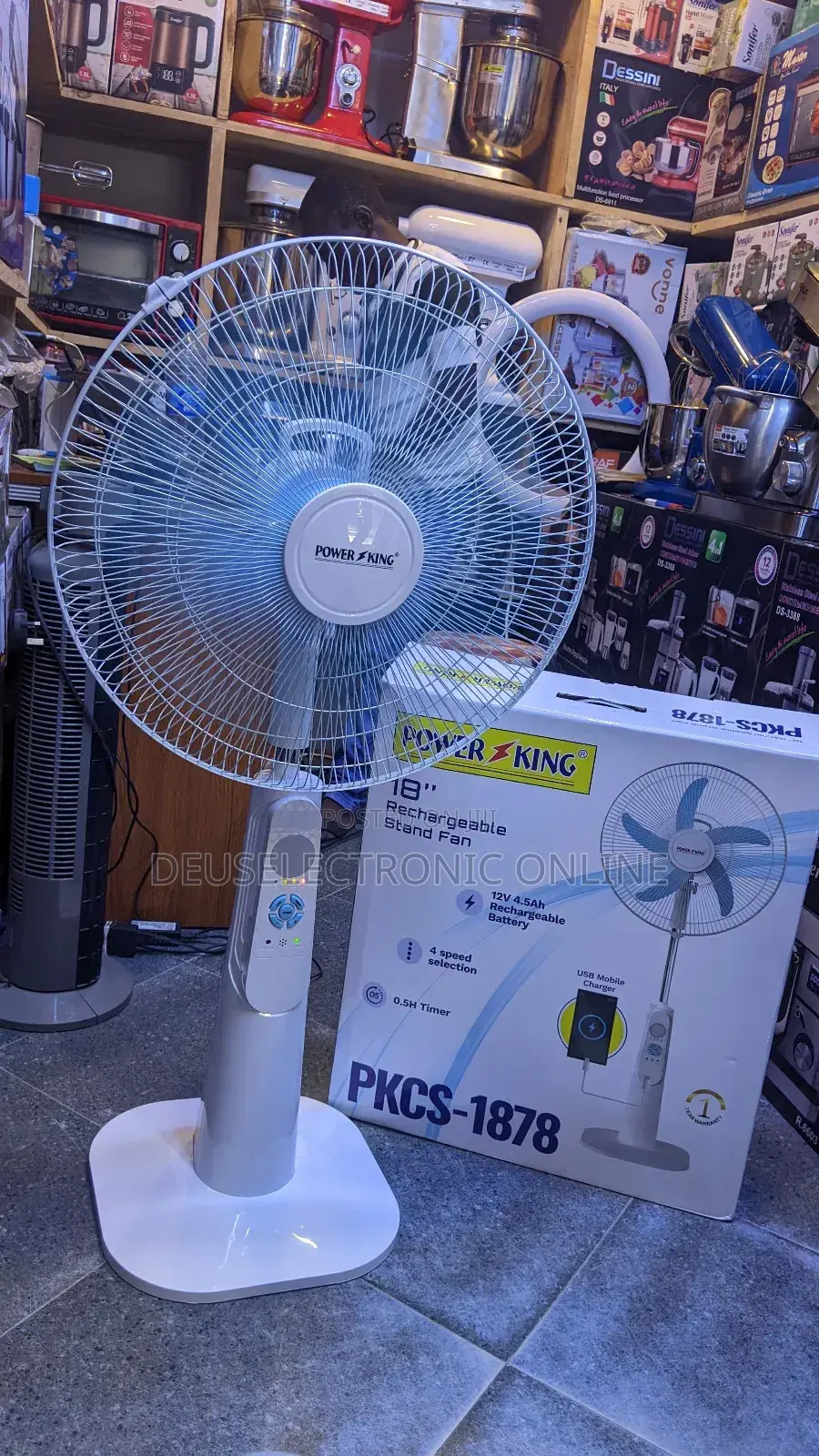 18" Rechargeable Stand Fan Water