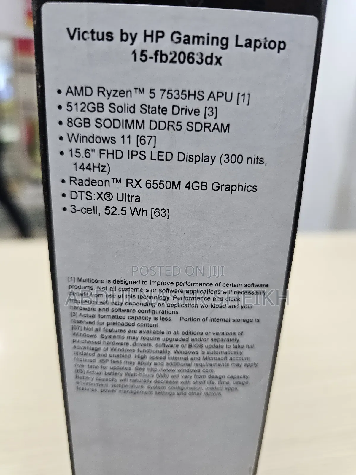 New Laptop HP Victus 15 8GB AMD Ryzen 5 SSD 512GB