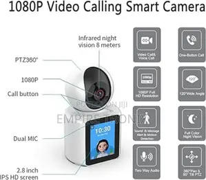 Video Call Camera 1080P With 2.8" HD Screen, Two-Way Talk