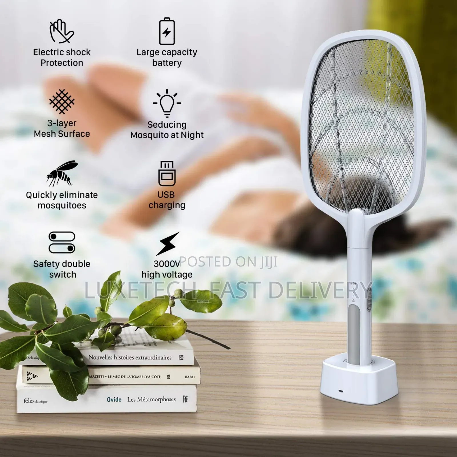 Mosquito Bat With Uv Light Lamp Insect Killer Autokill 2 In1