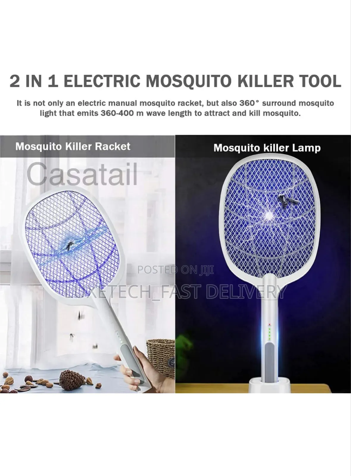Dual Use Rechargeable Mosquito Swatter/ Insect Killer
