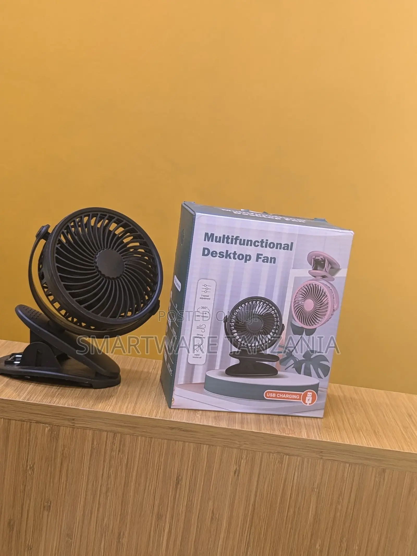 Mini Fan Usb Chargeable Portable Fan, 3 Speed For Desktop