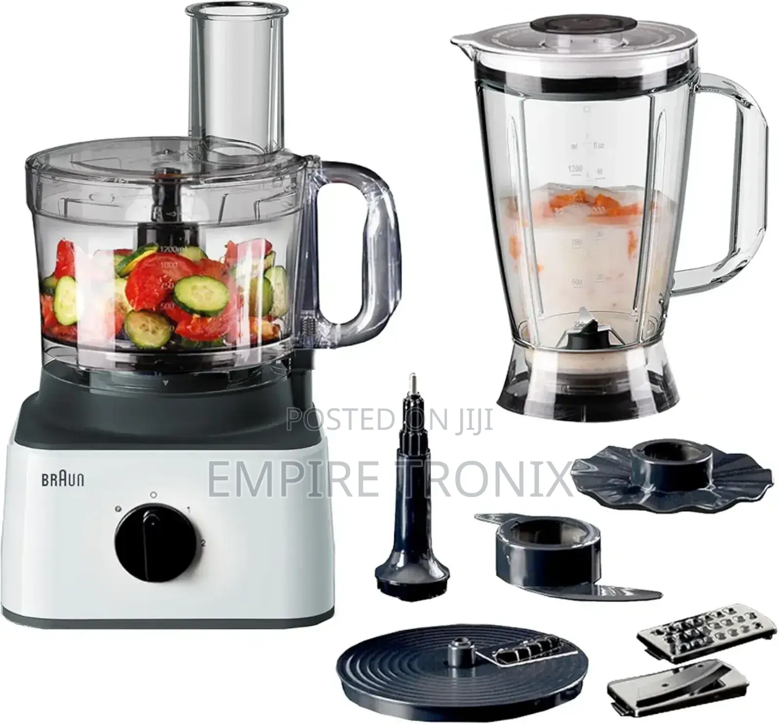 Braun 8-in-1 Food Processor 750W - 2.1L Bowl, 1.8L Blender