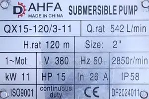 Sewage Submasable Pump 15hp Three Phase