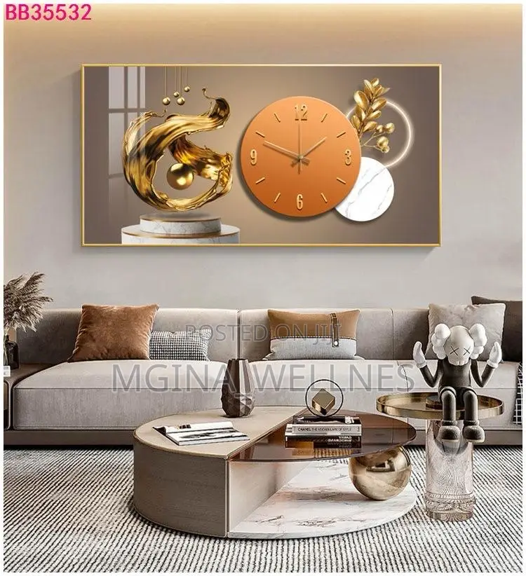 Horizontal Rectangular Wall Clock (Saa Za Ukutani)