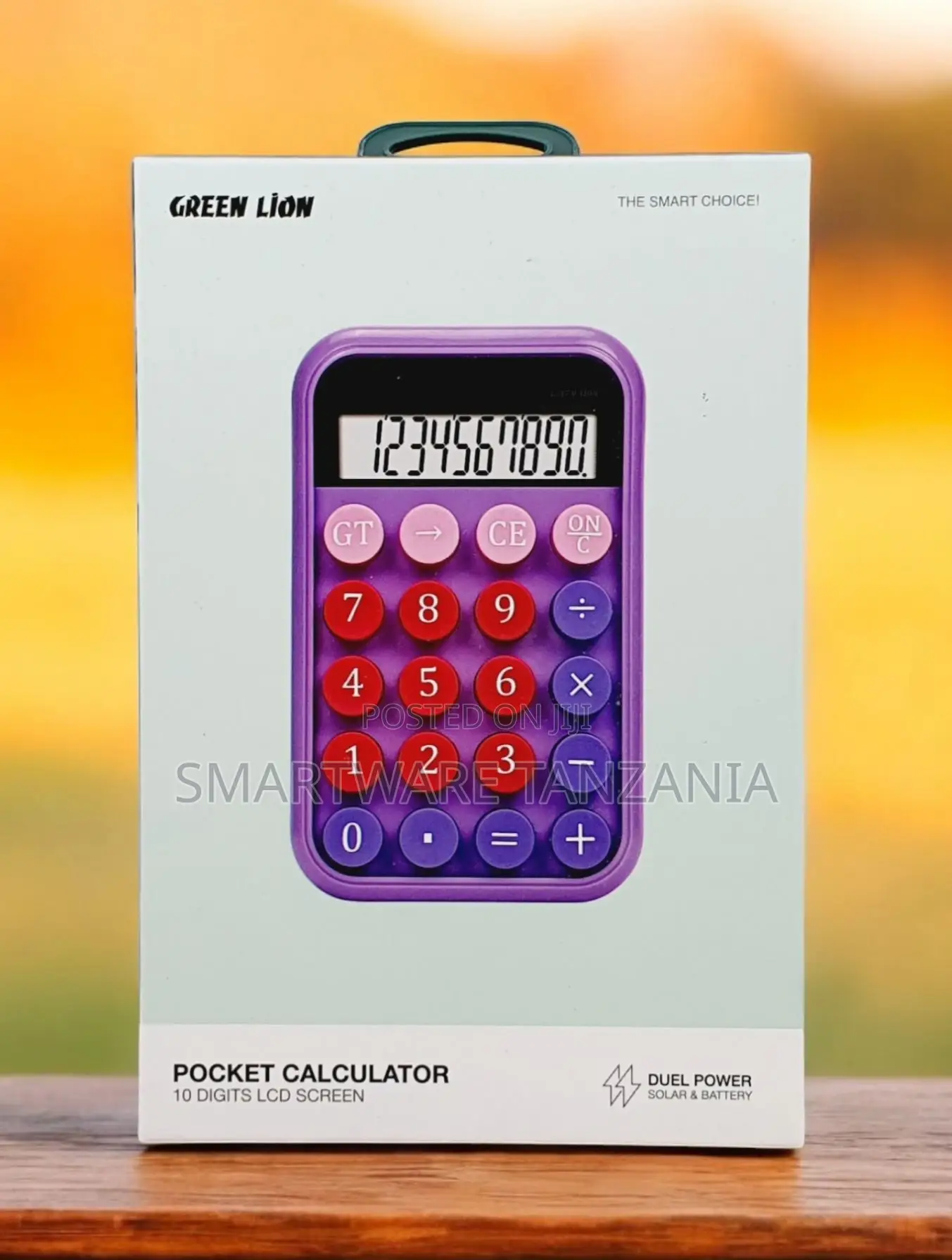 Green Lion Pocket Calculator, Solar Battery Dual Power