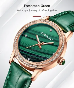 Crrju Ladies Watches Leather Strap