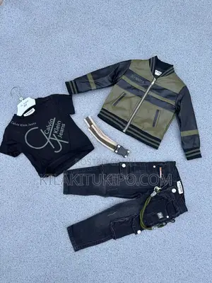 3pcs Set Jeans Truoser,Lather Cort Tshirt