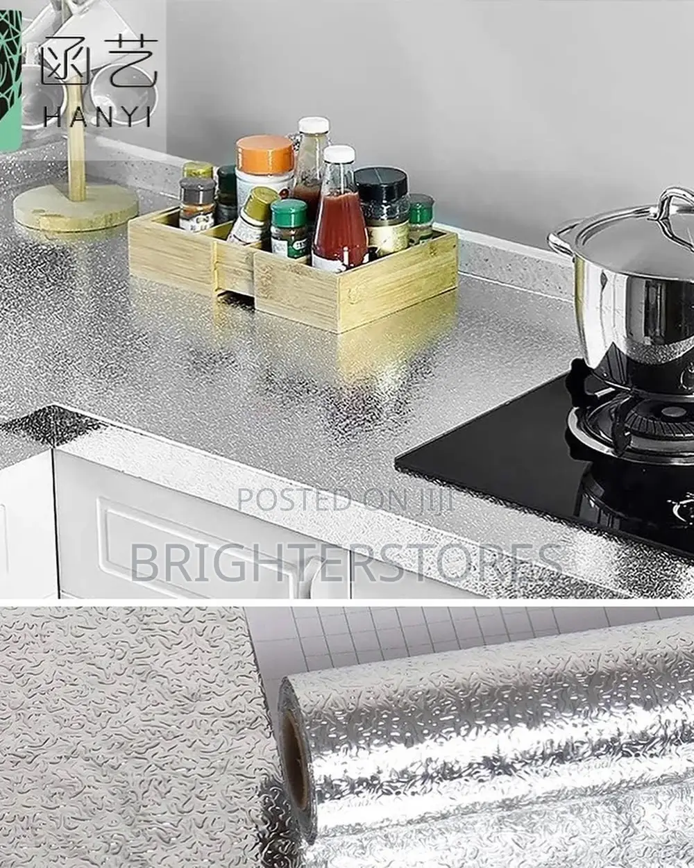 SILVER KITCHEN STICKERS DECORATIVE Water N Fire Proof