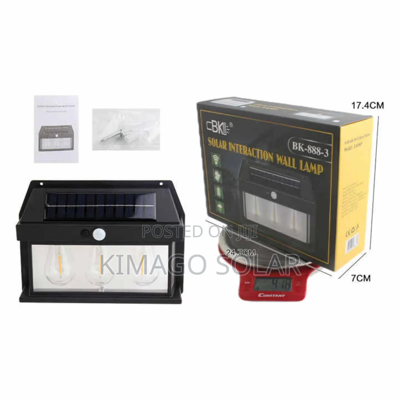 Solar Wall Lamp 3 Bulb