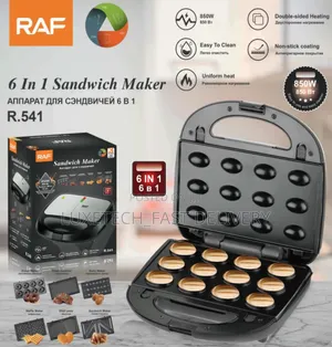 RAF 6 IN 1 Multifunction Sandwich Donut Waffle Nutty Maker