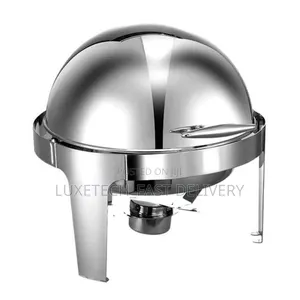 Buffet Stainless Steel Round Roll Top Chafer Chafing Dish 6L